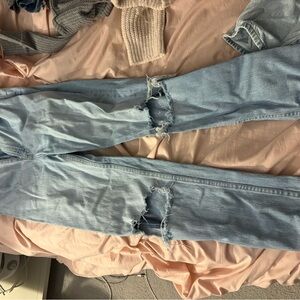 Abercrombie & Fitch Light Blue Ripped Skinny Jeans